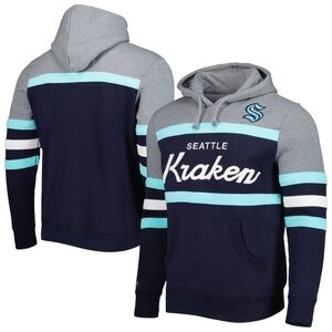 NWT Mitchell & Ness Coach Pullover Seattle Kraken Men's Hoodie - Medium